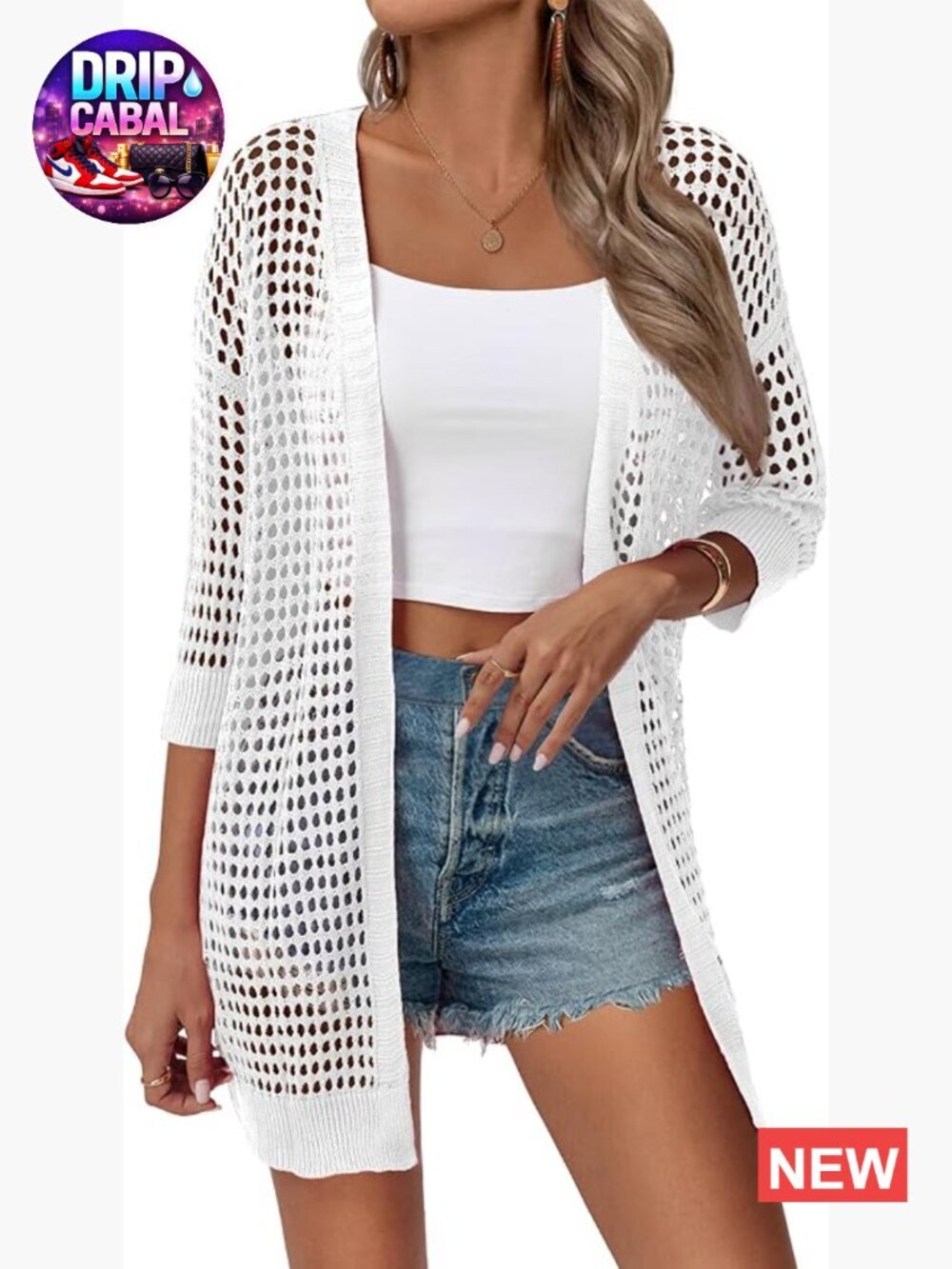Lightweight Crochet Short Sleeve Kimono Cardigan Open Front Boho Summer Tops